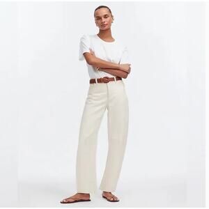 Madewell Cream Straight Leg Jeans High-Waisted
